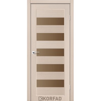 Межкомнатные двери Корфад Коллекция PORTO Модель PR-08 (Дуб белёный) с Бронзовым стеклом