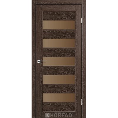 Межкомнатные двери Корфад Коллекция PORTO Модель PR-08 (Дуб марсала) с Бронзовым стеклом