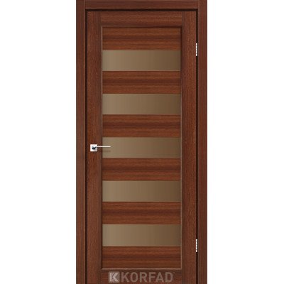 Межкомнатные двери Корфад Коллекция PORTO Модель PR-08 (Орех) с Бронзовым стеклом
