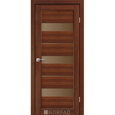 Межкомнотные двери Корфад Коллекция PORTO Модель PR-12 (Орех) с Бронзовым стеклом