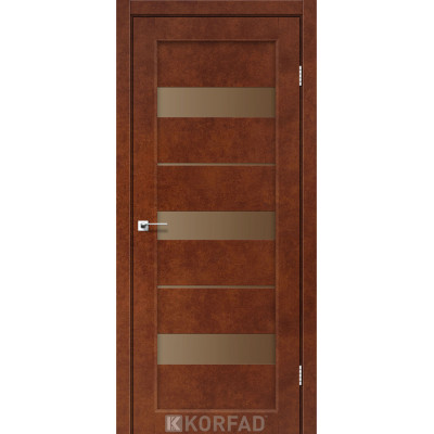 Межкомнотные двери Корфад Коллекция PORTO Модель PR-12 (Сталь кортэн) с Бронзовым стеклом