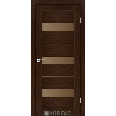 Межкомнатные двери Корфад Коллекция PORTO Модель PR-12 (Венге) с Бронзовым стеклом