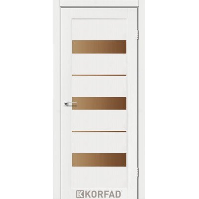 Межкомнатные двери Корфад Коллекция PORTO Модель PR-12 (Ясень белый) с бронзовым стеклом
