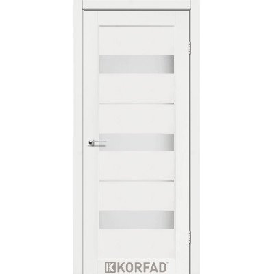 Межкомнатные двери Корфад Коллекция PORTO Модель PR-12 (Белая модрына) со стеклом сатин