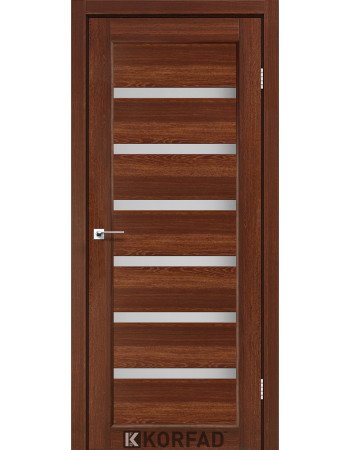 Межкомнатные двери Корфад Коллекция PORTO Модель PR-01 (Орех) со стеклом сатин