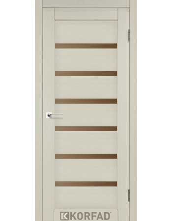 Межкомнотные двери Корфад Коллекция PORTO DELUXE Модель PD-01 (Дуб белёный) с бронзовым стеклом