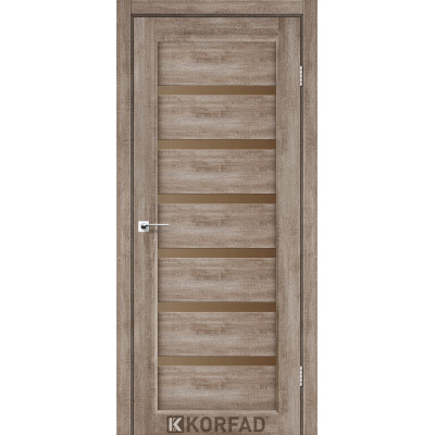 Межкомнотные двери Корфад Коллекция PORTO DELUXE Модель PD-01 (Эш-вайт) с бронзовым стеклом