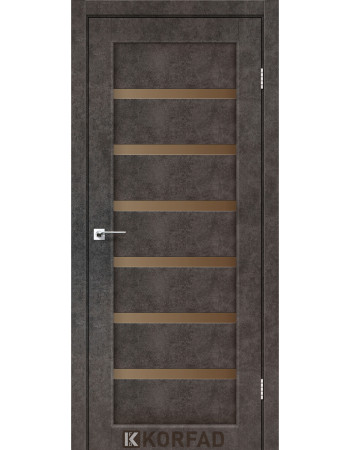 Межкомнотные двери Корфад Коллекция PORTO DELUXE Модель PD-01 (Лофт бетон) с бронзовым стеклом