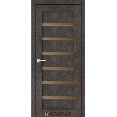 Межкомнотные двери Корфад Коллекция PORTO DELUXE Модель PD-01 (Лофт бетон) с бронзовым стеклом