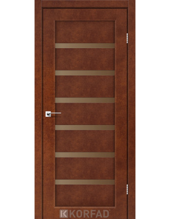 Межкомнотные двери Корфад Коллекция PORTO DELUXE Модель PD-01 (Сталь кортэн) с бронзовым стеклом