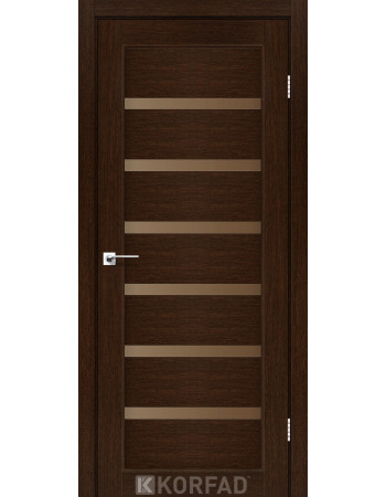 Межкомнотные двери Корфад Коллекция PORTO DELUXE Модель PD-01 (Венге) с бронзовым стеклом