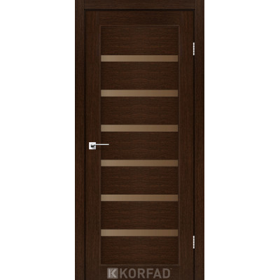 Межкомнотные двери Корфад Коллекция PORTO DELUXE Модель PD-01 (Венге) с бронзовым стеклом