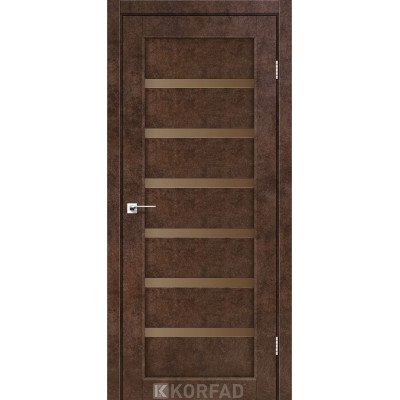 Межкомнотные двери Корфад Коллекция PORTO DELUXE Модель PD-01 (Арт бетон) с бронзовым стеклом