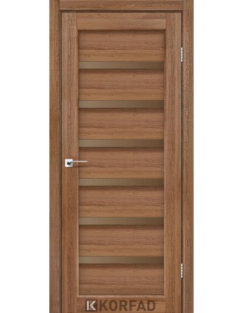 Міжкімнатні Двері Корфад Колекція PORTO DELUXE Модель PD-01 (Дуб браш) з бронзовим склом