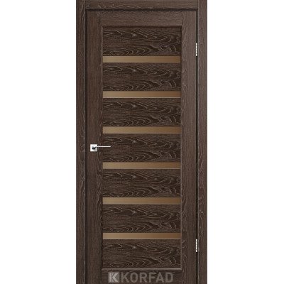 Межкомнатные двери Корфад Коллекция PORTO DELIXE Модель PD-01 (Дуб марсала) с бронзовым стеклом