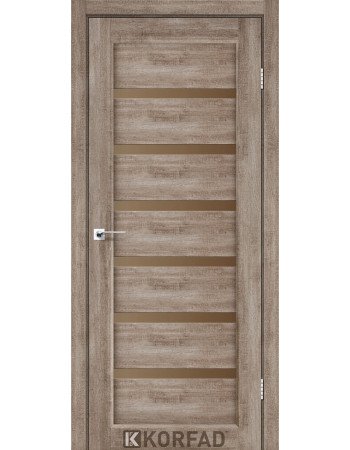 Міжкімнатні Двері Корфад Колекція PORTO DELUXE Модель PD-01 (Еш-вайт) з бронзовим склом