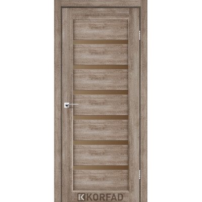 Міжкімнатні Двері Корфад Колекція PORTO DELUXE Модель PD-01 (Еш-вайт) з бронзовим склом
