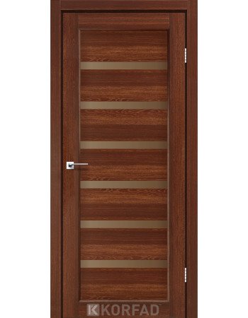 Межкомнотные двери Корфад Коллекция PORTO DELUXE Модель PD-01 (Орех) с бронзовым стеклом