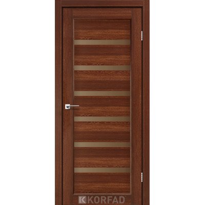 Міжкімнатні Двері Корфад Колекція PORTO DELUXE Модель PD-01 (Горіх) з бронзовим склом