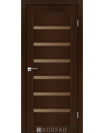 Міжкімнатні Двері Корфад Колекція PORTO DELUXE Модель PD-01 (Венге) з бронзовим склом
