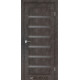 Межкомнотные двери Корфад Коллекция PORTO DELUXE Модель PD-01 (Лофт бетон) с грфитовым стеклом