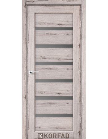 Межкомнотные двери Корфад Коллекция PORTO DELUXE Модель PD-01 (Дуб нордик) с грфитовым стеклом