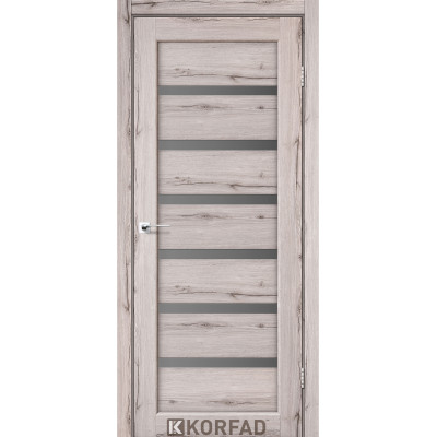 Межкомнотные двери Корфад Коллекция PORTO DELUXE Модель PD-01 (Дуб нордик) с грфитовым стеклом