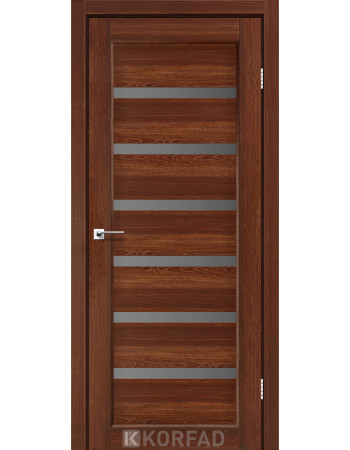 Міжкімнатні Двері Корфад Колекція PORTO DELUXE Модель PD-01 (Горіх) з грфітовим склом