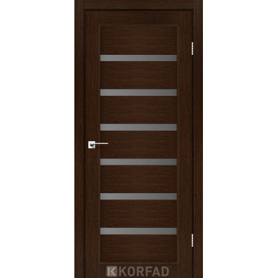 Межкомнотные двери Корфад Коллекция PORTO DELUXE Модель PD-01 (Венге) с графитовым стеклом