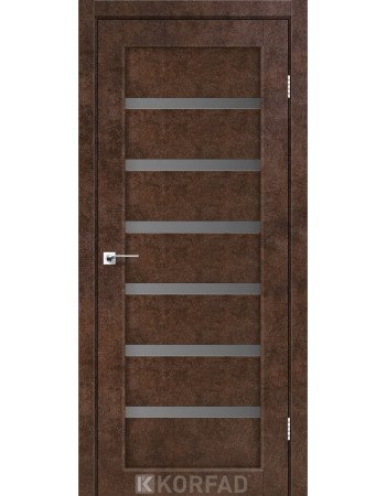 Межкомнотные двери Корфад Коллекция PORTO DELUXE Модель PD-01 (Арт бетон) с грфитовым стеклом