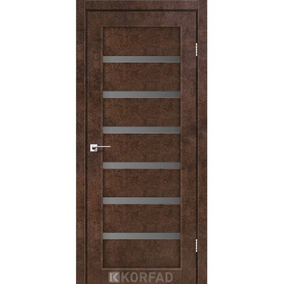 Межкомнотные двери Корфад Коллекция PORTO DELUXE Модель PD-01 (Арт бетон) с грфитовым стеклом