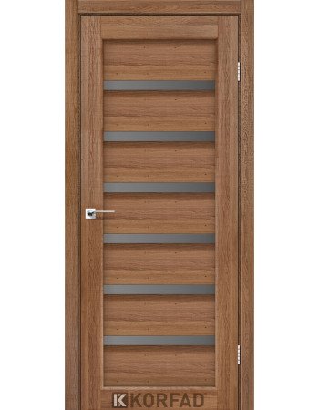 Міжкімнатні Двері Корфад Колекція PORTO DELUXE Модель PD-01 (Дуб браш) з грфітовим склом