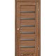 Межкомнотные двери Корфад Коллекция PORTO DELUXE Модель PD-01 (Дуб браш) с грфитовым стеклом
