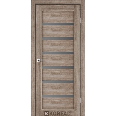 Міжкімнатні Двері Корфад Колекція PORTO DELUXE Модель PD-01 (Еш-вайт) з грфітовим склом