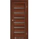 Межкомнотные двери Корфад Коллекция PORTO DELUXE Модель PD-01 (Орех) с графитовым стеклом