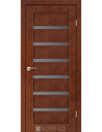 Межкомнотные двери Корфад Коллекция PORTO DELUXE Модель PD-01 (Сталь кортэн) с графитовым стеклом