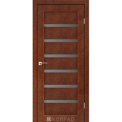 Міжкімнатні Двері Корфад Колекція PORTO DELUXE Модель PD-01 (Сталь кортен) з грфітовим склом