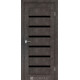 Межкомнотные двери Корфад Коллекция PORTO DELUXE Модель PD-01 (Лофт бетон) с Чёрным стеклом