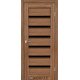 Межкомнотные двери Корфад Коллекция PORTO DELUXE Модель PD-01 (Дуб браш) с чёрным стеклом