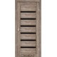 Межкомнотные двери Корфад Коллекция PORTO DELUXE Модель PD-01 (Эш-вайт) с чёрным стеклом