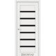 Межкомнотные двери Корфад Коллекция PORTO DELUXE Модель PD-01 (Ясень белый) с чёрным стеклом