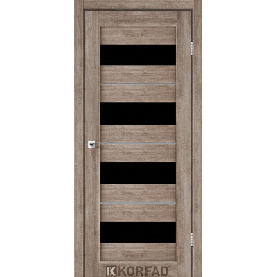 Межкомнотные двери Корфад Коллекция PORTO DELUXE Модель PD-02 (Эш-вайт) с чёрным секлом