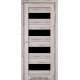Межкомнотные двери Корфад Коллекция PORTO DELUXE Модель PD-02 (Дуб нордик) с чёрным стеклом