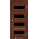 Межкомнотные двери Корфад Коллекция PORTO DELUXE Модель PD-02 (Орех) с чёрным стеклом