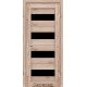 Межкомнотные двери Корфад Коллекция PORTO DELUXE Модель PD-02 (Дуб тобакко) с чёрным стеклом