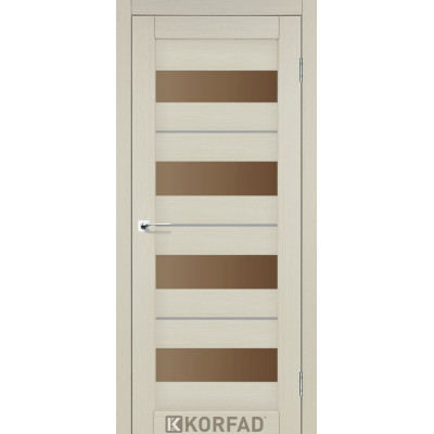 Межкомнотные двери Корфад Коллекция PORTO DELUXE Модель PD-02 (Дуб белёный) с бронзовым стеклом 