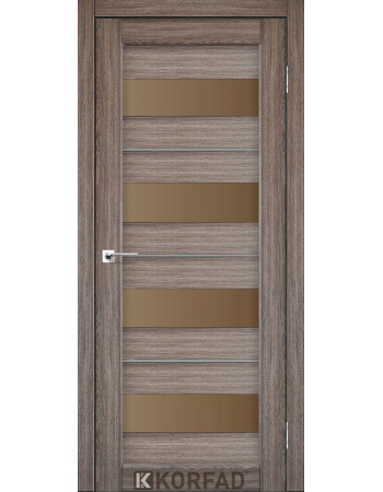 Межкомнотные двери Корфад Коллекция PORTO DELUXE Модель PD-02 (Дуб грей) с бронзовым стеклом
