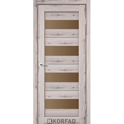 Межкомнотные двери Корфад Коллекция PORTO DELUXE Модель PD-02 (Дуб нордик) с бронзовым стеклом