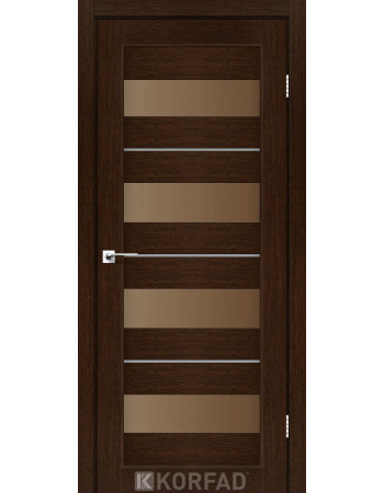 Межкомнотные двери Корфад Коллекция PORTO DELUXE Модель PD-02 (Венге) с бронзовым стеклом