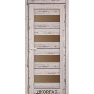 Міжкімнатні Двері Корфад Колекція PORTO DELUXE Модель PD-02 (Дуб нордик) з бронзовим склом
